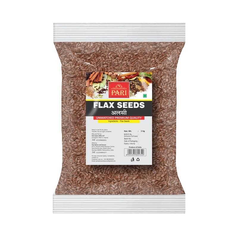 Pari Premium Flax Seeds | Alsi Seeds | Fibre Rich | Natural Flax Seeds | Raw Alsi Seeds | Whole Spices | High Fibre Edible Seed 1000 Gram