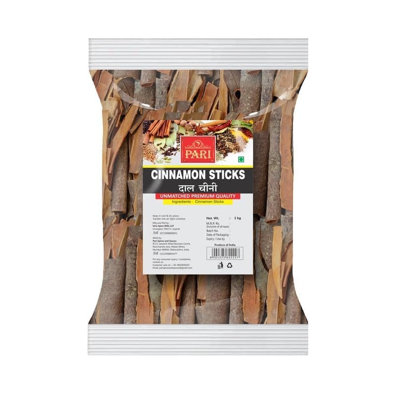 Pari Cinnamon Stick Whole | Sabut Dalchini | Ceylon Cinnamon Quills | High Oil Content | Whole Spices | Unadulterated | 1000 Grams