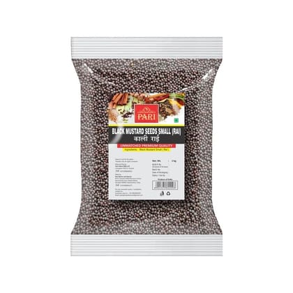 Pari Black Mustard Seeds Small Rai | Kali Sarso | Handpicked and Clean | Whole Spices | Chemical and Pesticides Free | Naturally Processed | Unadulterated | 1000 Grams