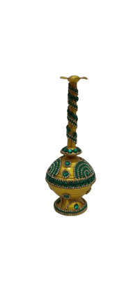  Golden and green traditional Indian wedding water sprinkler