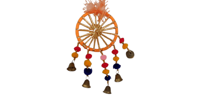  Handmade Dreamcatcher with Bells and Pom Poms