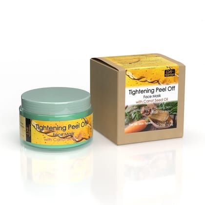 Derma Solution Tightening Peel Off Face Mask | Glowing Skin | Reduces Tanning | Anti Aging | Even Skin Tone | Skin Uplifting with Carrot Seed Oil - 50gm