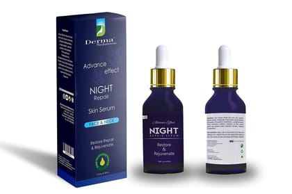 Derma Solution Night Repair Serum for Reducing Fine-Lines & Wrinkles | Anti-Aging | Anti-Acne | Skin Hydration | Control Oil | Suitable for All Skin Types - 30ml