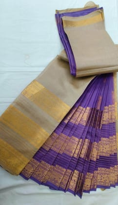  Soft And Breathable, This Kanjivaram Silk Saree In Purple Is A Perfect Choice For Any Occasion