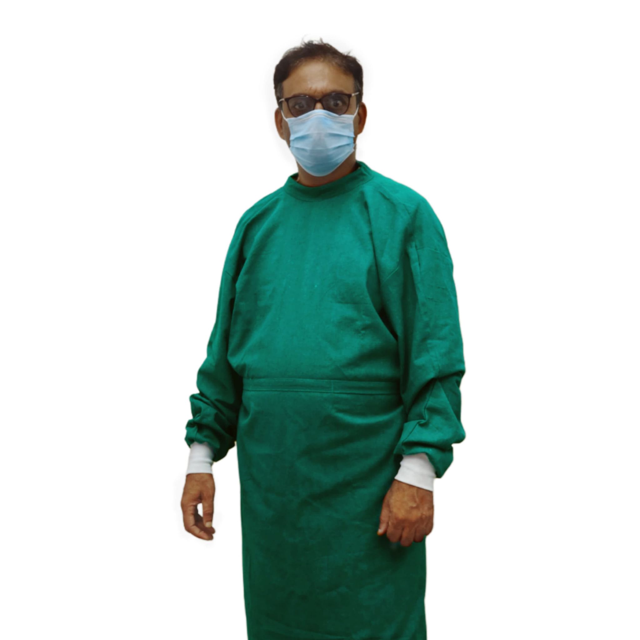 FAIRBIZPS Reusable Unisex Surgeon Gown – Green Medical Wear for Doctors, Isolation, Examination & Surgical Use Purposes