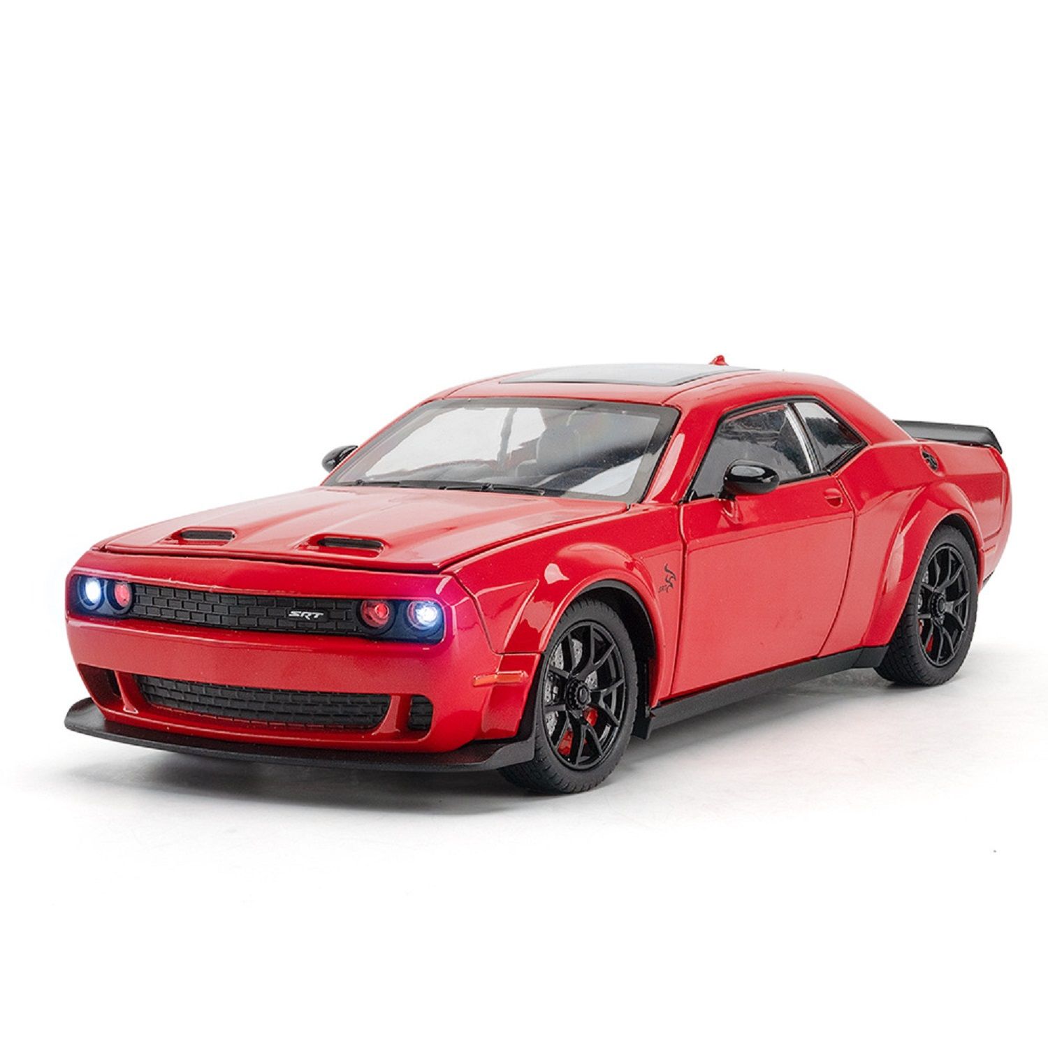 KTRS ENTERPRISE 1:24 Alloy Metal Pull Back Die-cast Car Model Car Pull Back car Super car with Openable Doors with Sound and Light Doors  Light Music Boys Toys for Kids (hellcat sports)