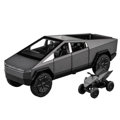 KTRS ENTERPRISE 1:32 Alloy Metal Pull Back Die-cast Car Model Car Pull Back car Super car with Openable Doors with Sound and Light Doors & Light Music Boys Toys  Kids (Tsla Cybrpickup)