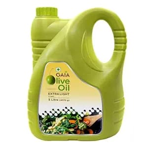 GAIA's Extra Lite Olive Oil 5 LTR Packed with Flavor. For Healthy and Light Cooking - All Purpose Cooking Oil, High Smoke Point, Nutrient-filled, and Anti-Aging, rich blend of vitamins, antioxidants