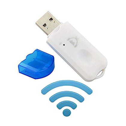 USB Bluetooth Dongle Car Bluetooth 4.0 USB Music with mic Audio Receiver Wireless Bluetooth Audio Music Adapter Car Wireless Hands-Free Dongle Kit for Speaker, USB Bluetooth -(White)