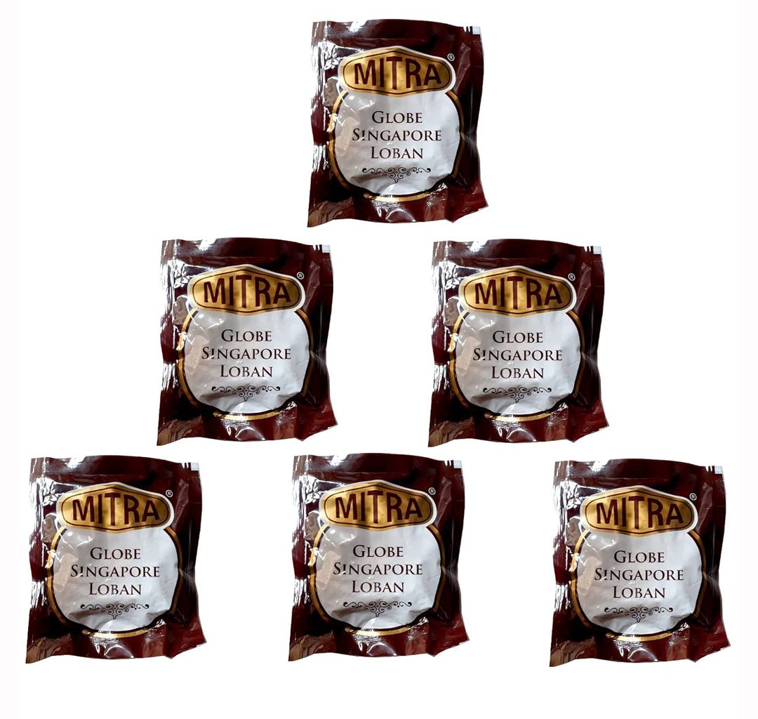 MITRA Globe Singapore Loban/Benzoin (Sambrani) set of 6 packets each 50 gms (300G)