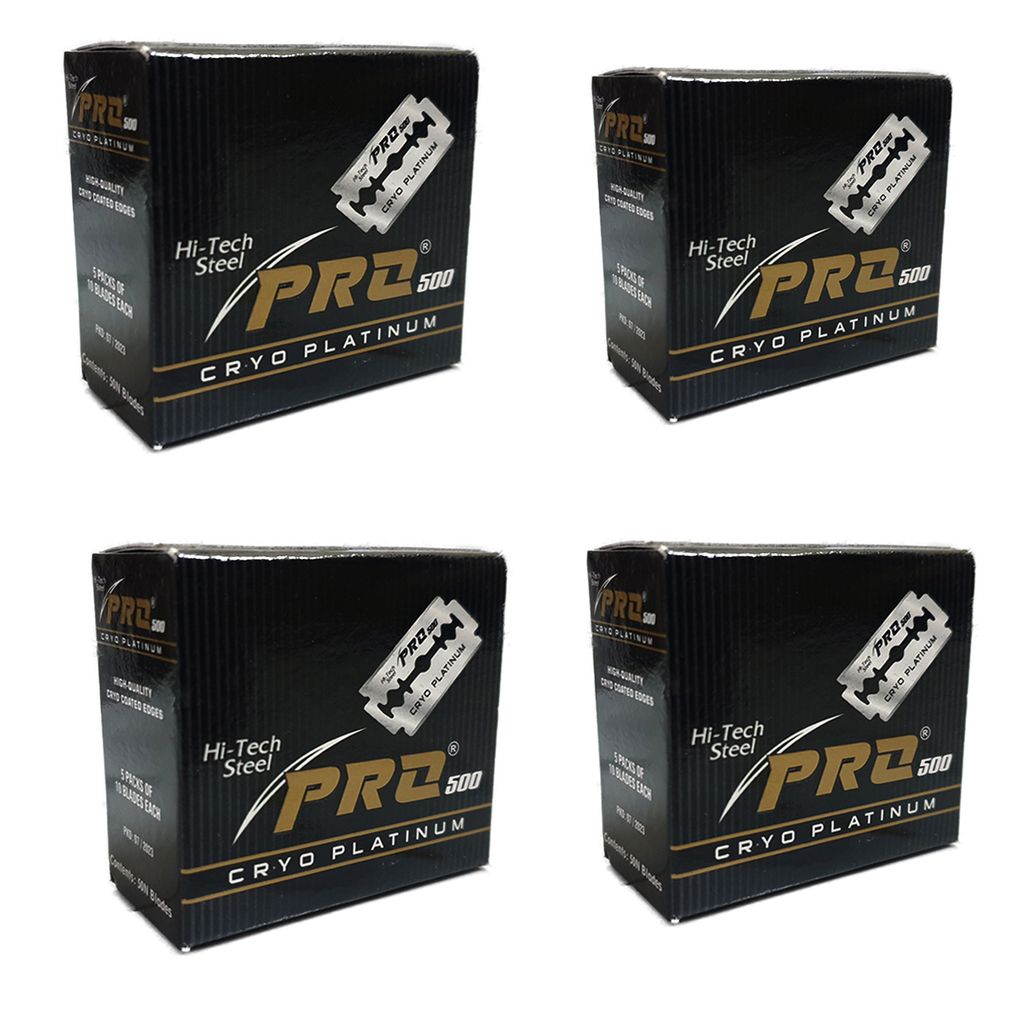 PRO 500 Hi-Tech Steel Cryo Platinum Double Edge Safety Razor Blades