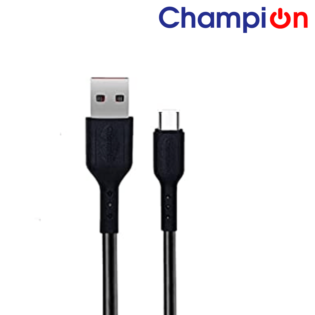 Champion USB to Micro 2.4Amp Data Sync & Charging Cable PVC 1M for all Android & Micro USB Devices (Black)