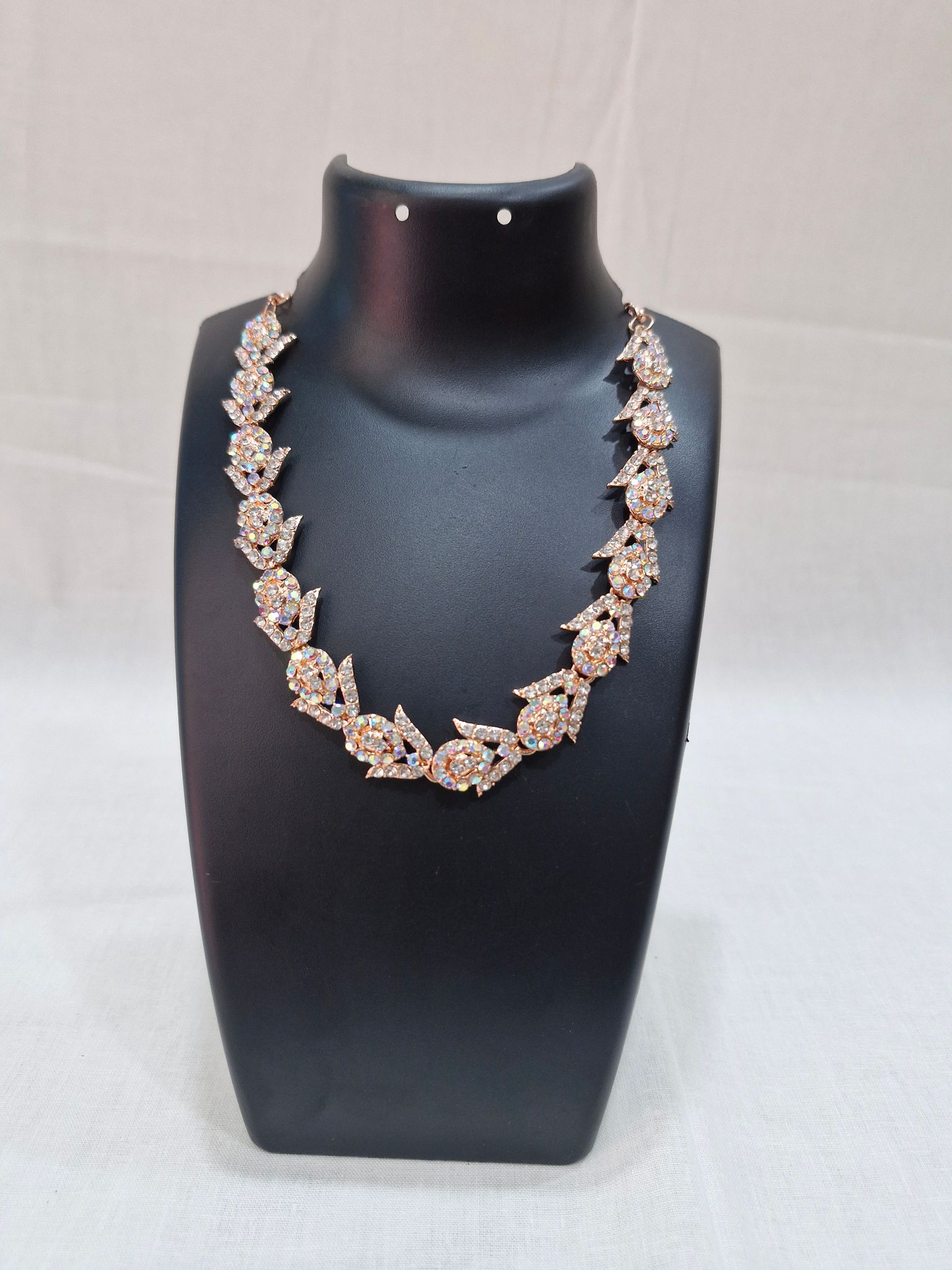  "Stunning Cubic Zirconia Tennis Necklace in Rose Gold Vermeil"