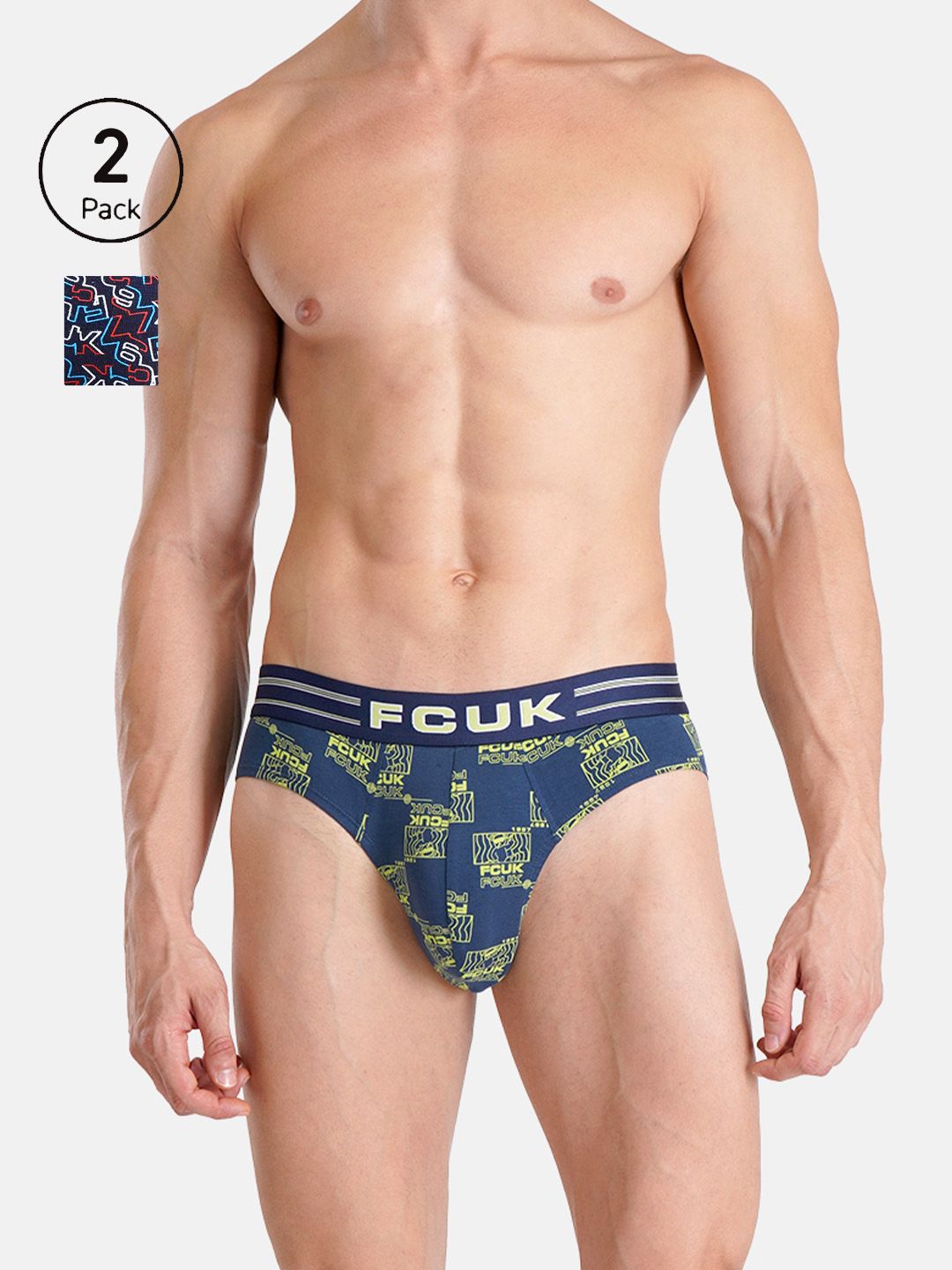 FCUK Flex Brixton Men s Printed Briefs Pack of 2