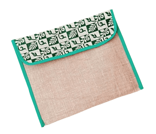 Jute and Cotton Fabric File Folder