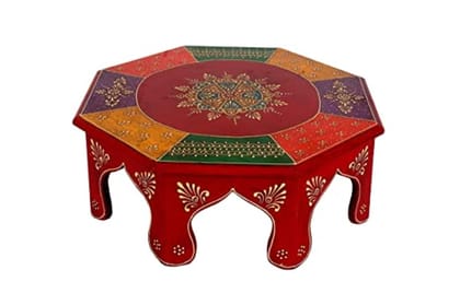 Kusum Art Wooden hand painted Multicolor Bajot For Decor Your Home and puja unit (16x16x6, Multicolour)