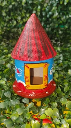 Hand Painted Wooden Hut Home Decor