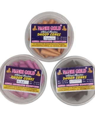 Dhoop Cones Natural Incense Pack of 3 | 3 Fragnance In Pack (1x E-Rose, 1x Captain, 1x Alba)