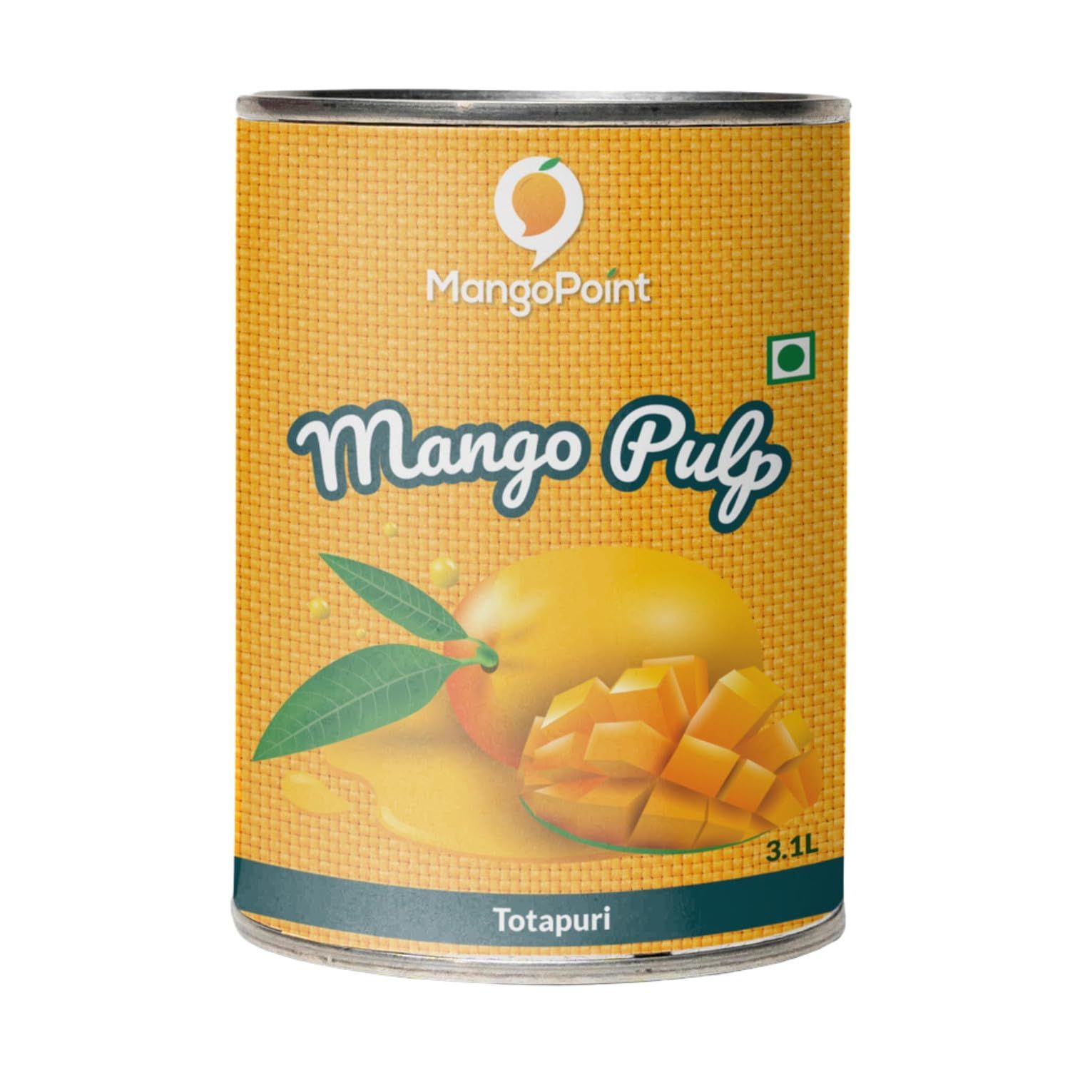 Mangopoint Totapuri Mango Pulp, Natural Sweet Flavor for Dessert - 3.1 Kgs