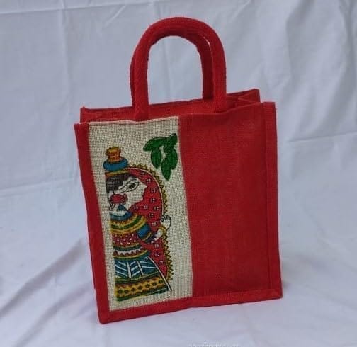 Maroon Color  jute bag lunch bag pack of 1