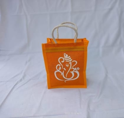 Wedding Return Gifts  Yellow Color Jute Bag (12 pcs)