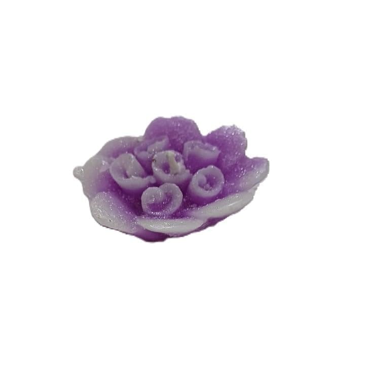 Sonchiraiya Purple Color Flower Candles Pack of 4