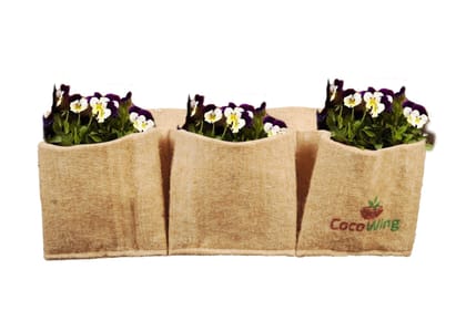 CocoWing: Jute Vertical Pockets | 3 Pocket Horizontal Hanging Planter | Create a Vertical Garden Anywhere You Like, Grow Your Microgreens