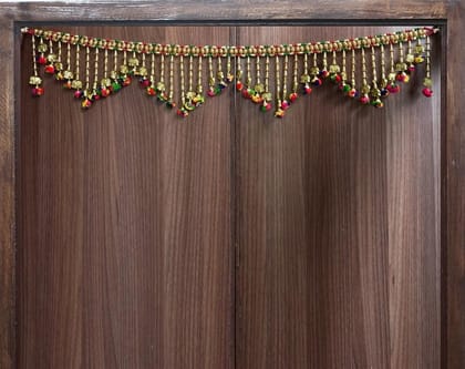 GardenBliss Handicraft Jhummar Design Elephan Hanging Toran Multicolour for Home Decor/Colourful Pom Pom Traditional Hanging Multicolor | (Size - 3 Ft Toran, 36" Inch.) (GT35)