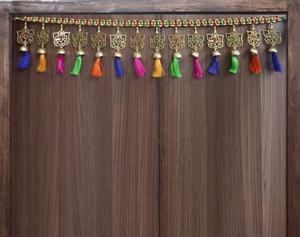 GardenBliss Traditional Ganeshay/Pom Pom Handmade Door Bandarwal Toran for Home Decor | Traditional Hanging Multicolor Diwali Decoration Bandarwal (Size - 3 Ft Toran, 36" Inch.) (GT33)