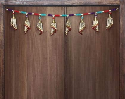 GardenBliss Multicolor Hanging Jhoomar Toran for Main Door Latest | Traditional Hanging Multicolor Diwali Decoration Bandarwal (Size - 3 Ft Toran, 36" Inch.) (GT15)