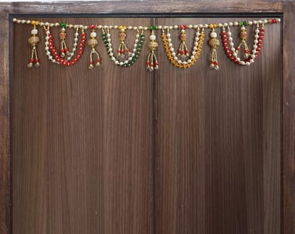 GardenBliss Multicolor Crsal Ball Hanging Toran for Main Door Latest | Traditional Hanging Multicolor Diwali Decoration Bandarwal (Size - 3 Ft Toran, 36" Inch.) (GT07)