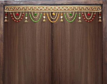 GardenBliss Velvet Toran for Main Door Latest | Traditional Hanging Multicolor Diwali Decoration Bandarwal (Size - 3 Ft Toran, 36" Inch.) (GT04)