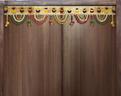 GardenBliss Velvet Mulicolor Toran for Main Door Latest | Traditional Hanging Multicolor Diwali Decoration Bandarwal (Size - 3 Ft Toran, 36" Inch.) (GT03)