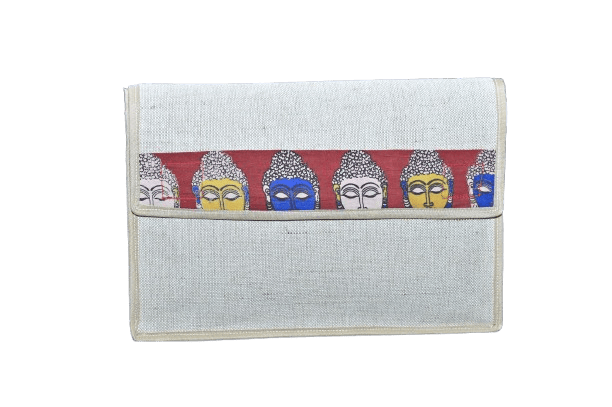 GOGU KIRANALU  Buddha Print JUTE OFFICE FILE BAG