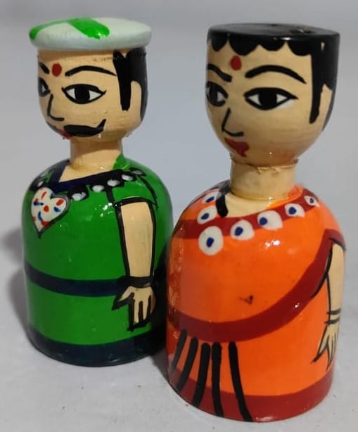  Wooden Indian Couple Figurines