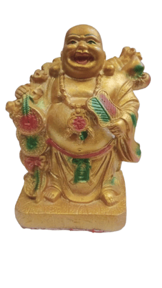 Nandi Gold Un-Breakable Laughing Buddha Statue for Home Decor