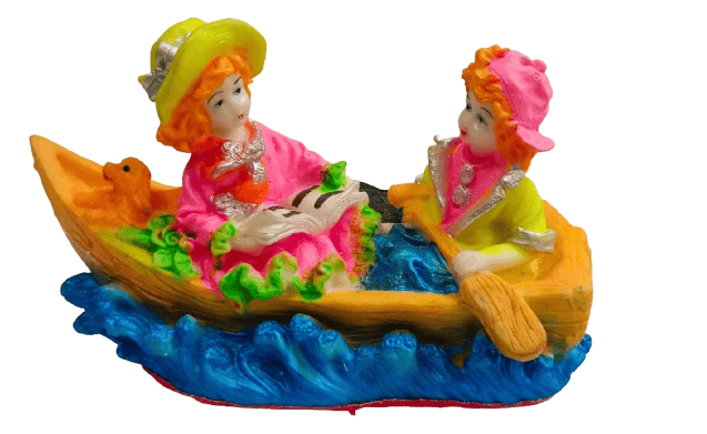 Nandi Gold Handicraft Un-Breakable Showpiece Barbie Boat For Home Decor