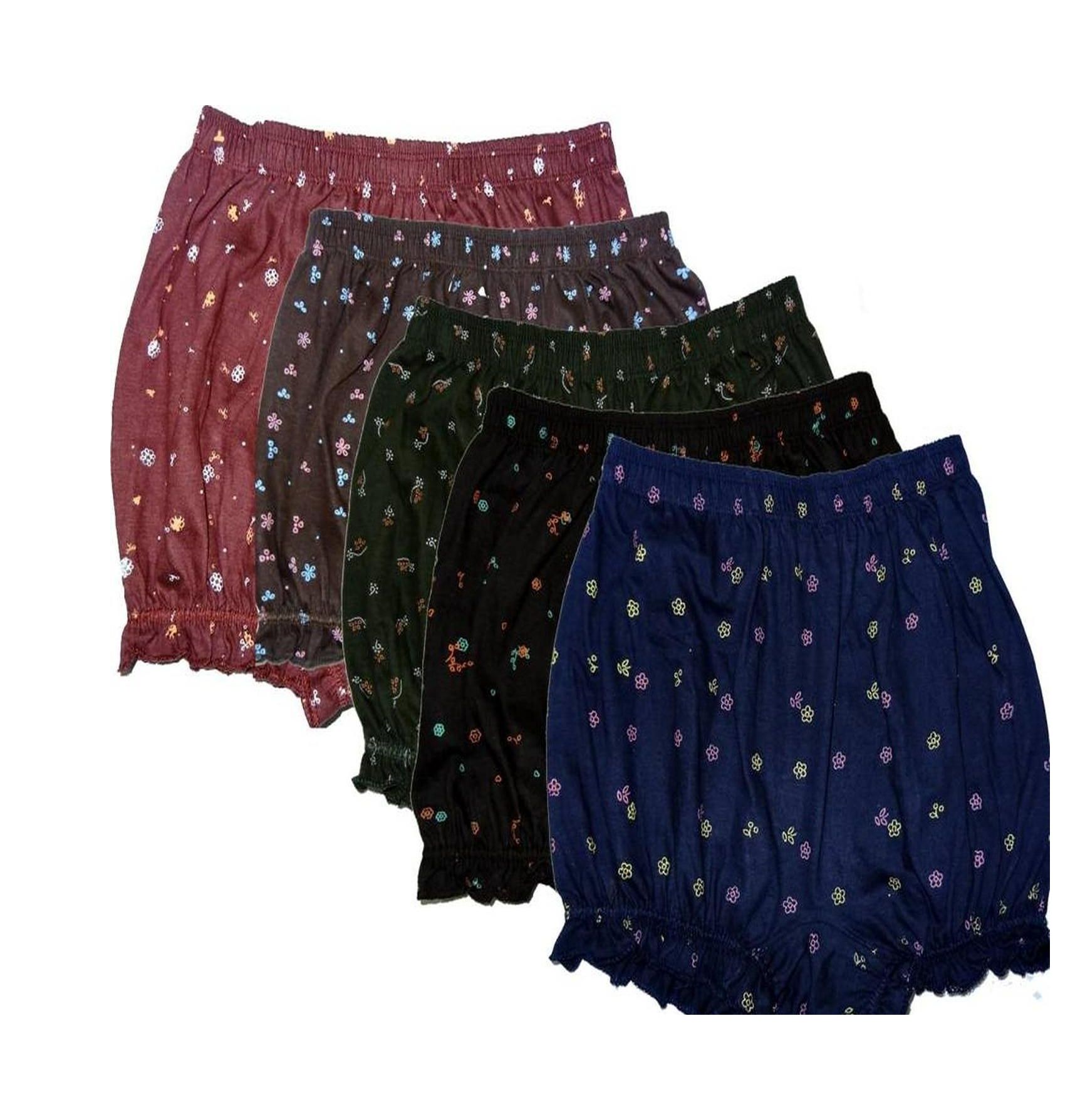 Combo of 5 - Women All Day Stylish Printed Bloomer Panties - Multi-colour.