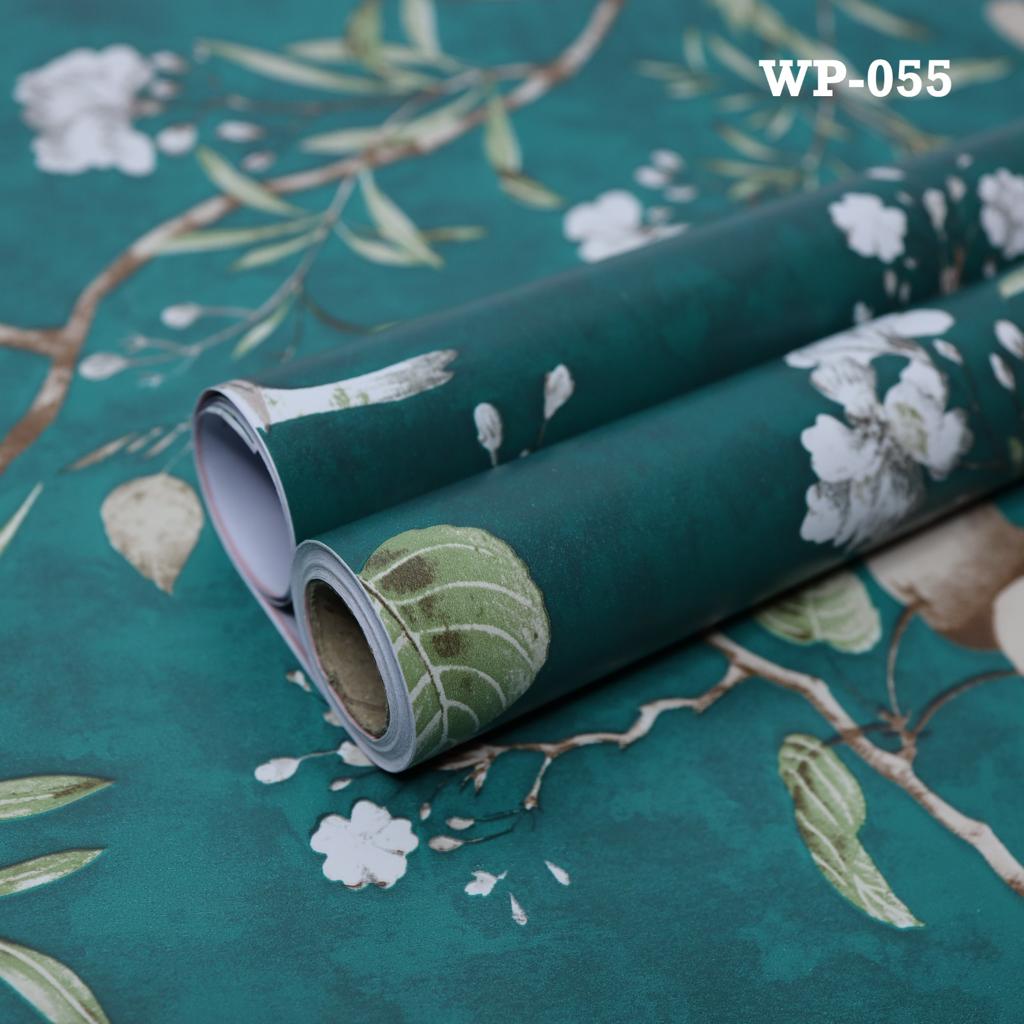 Wollzo Green Sparrow self Adhesive Wallpaper Sticker (45 x 500 cm Multicolor)