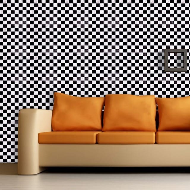 Wallmonks Chessboard Pattern Black & White wallpaper for walls(45cm x 500cm)|Self adhesive vinyl wallpaper DIY wall stickers|wall decor for living room,home,bedroom,kitchen,furniture,door,cupboard,table