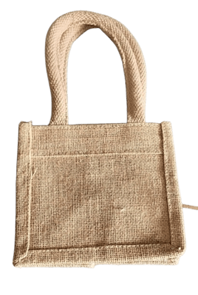  Natural Jute Tote Bag with Reinforced Stitching and Double Handles