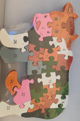  Wooden Cow Puzzle with Numbers