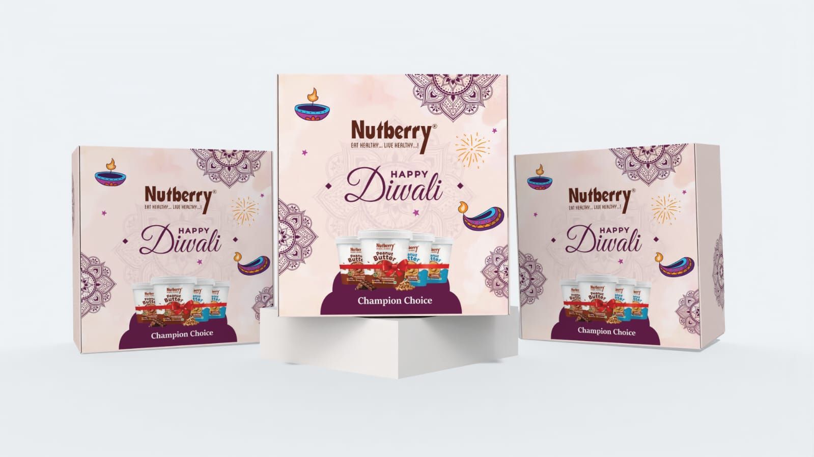 NUTBERRY DIWALI GIFT BOX 4 FLAVOURS OF PEANUT BUTTER 227g x 4