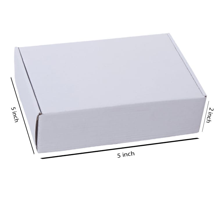 White, 03ply, Flat, Corrugated, Multipurpose, Boxes, 5in x 5in x 2in, Pack of 100