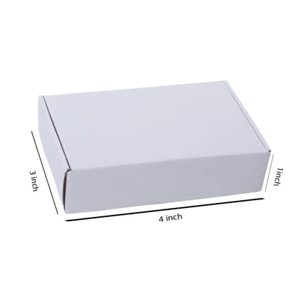 White, 03ply, Flat, Corrugated, Multipurpose, Boxes, 4in x 3in x 1in, Pack of 100