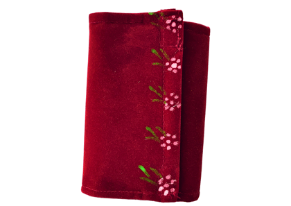 Red Velvet Floral Jewellery Pouch (18" X 7")