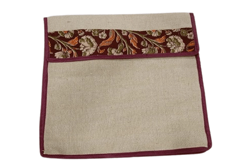 Jute File Organizer with Zipper Closure For Multi Purpose Use