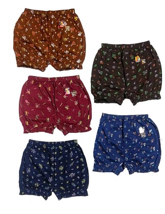 Combo of 5 - Women All Day Comfort Printed Bloomer Panties - Multi-colour.