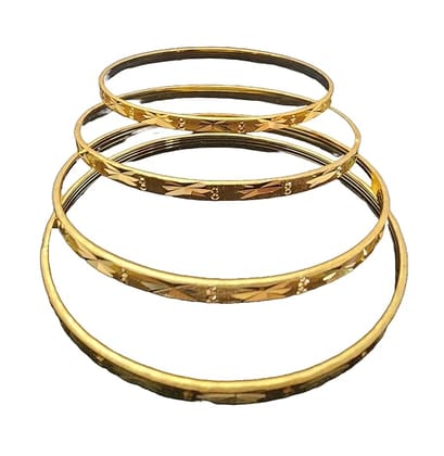  Indian Traditional Gold Plated Bangles Set of 4 for Women