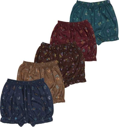 Combo of 5 - Women Daily Wear Classic Printed Bloomer Panties - Multi-colour.